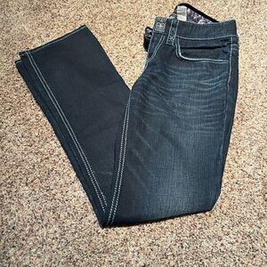 Dark blue faded straight leg jeans
